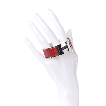 Hermes Enamel Wide Clic Clac H Bracelet GM Red 2 of 5
