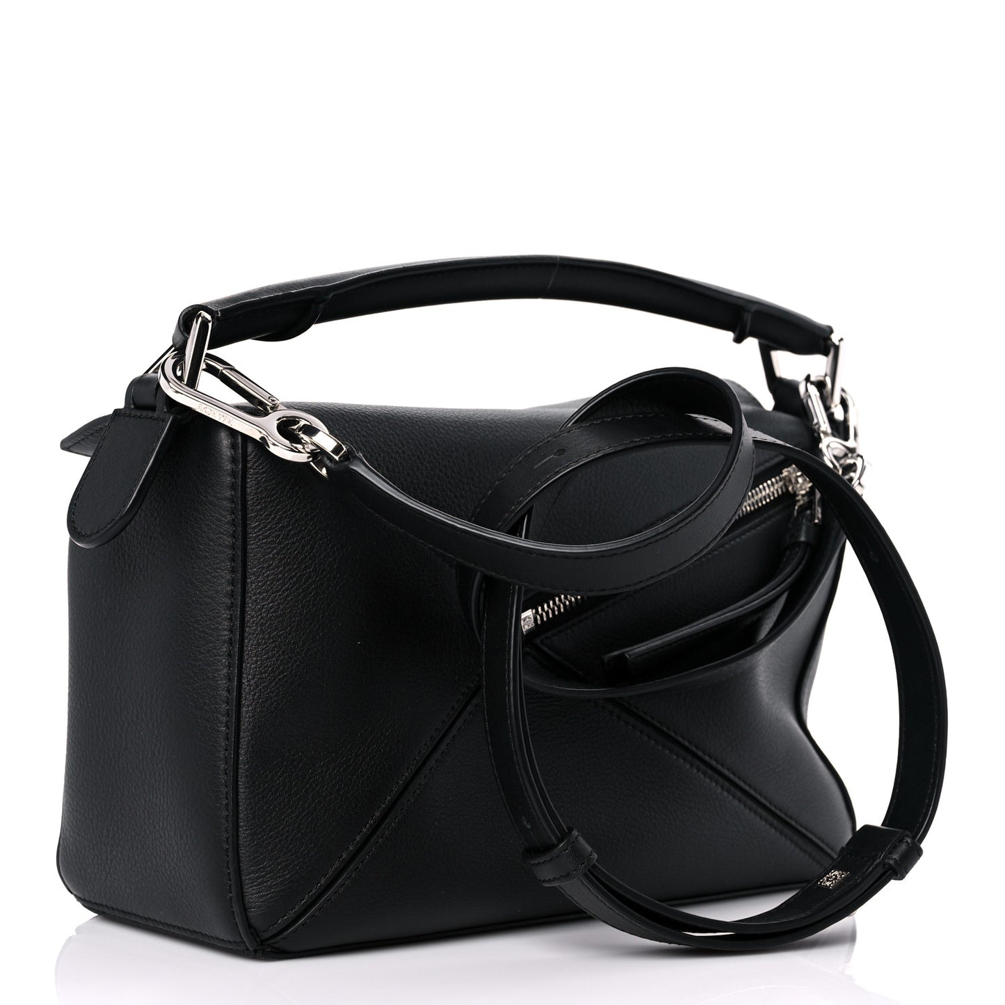 Calfskin Small Puzzle Bag Black
