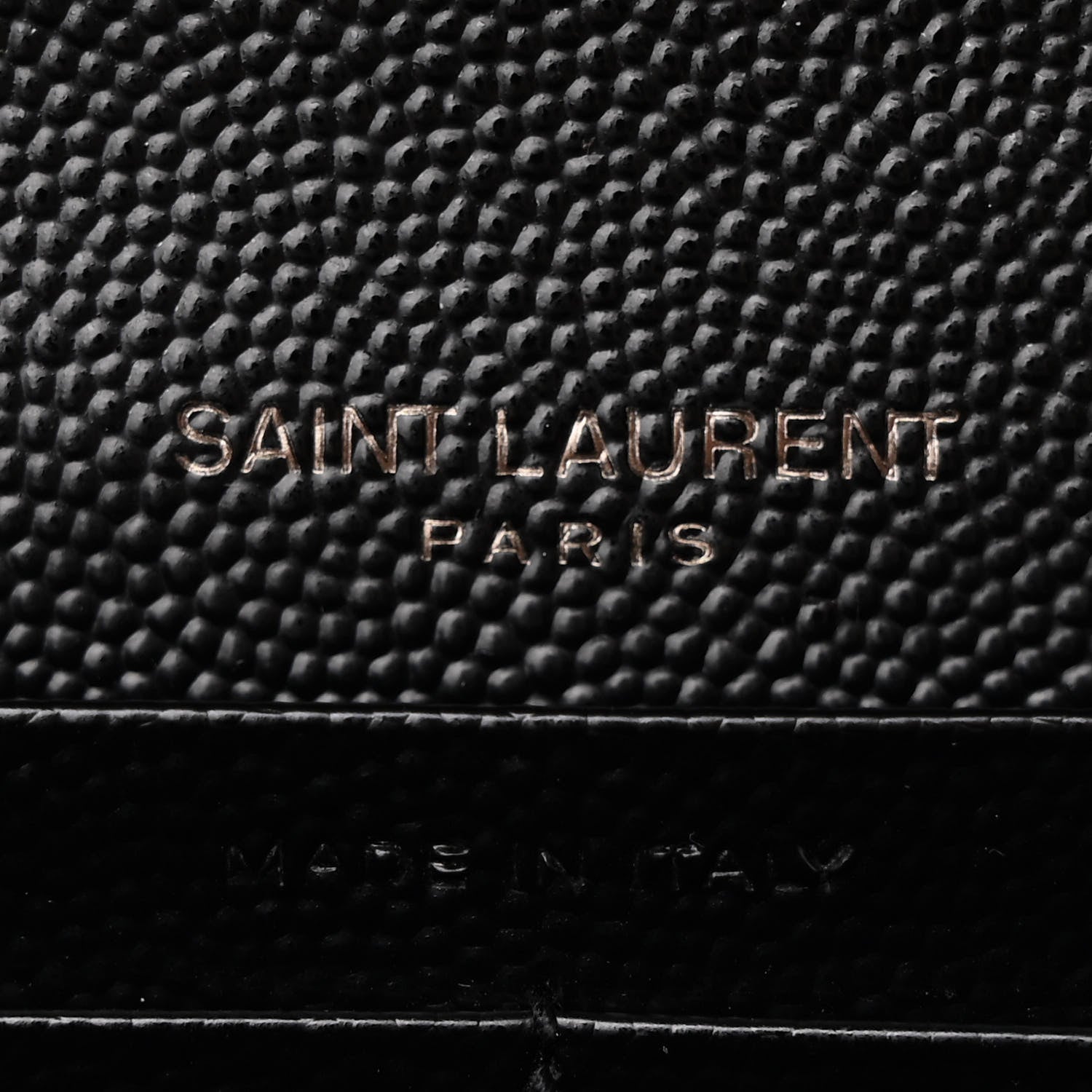 Saint Laurent Grain De Poudre Matelasse Chevron Monogram Monochrome Chain Wallet Black 7 of 12