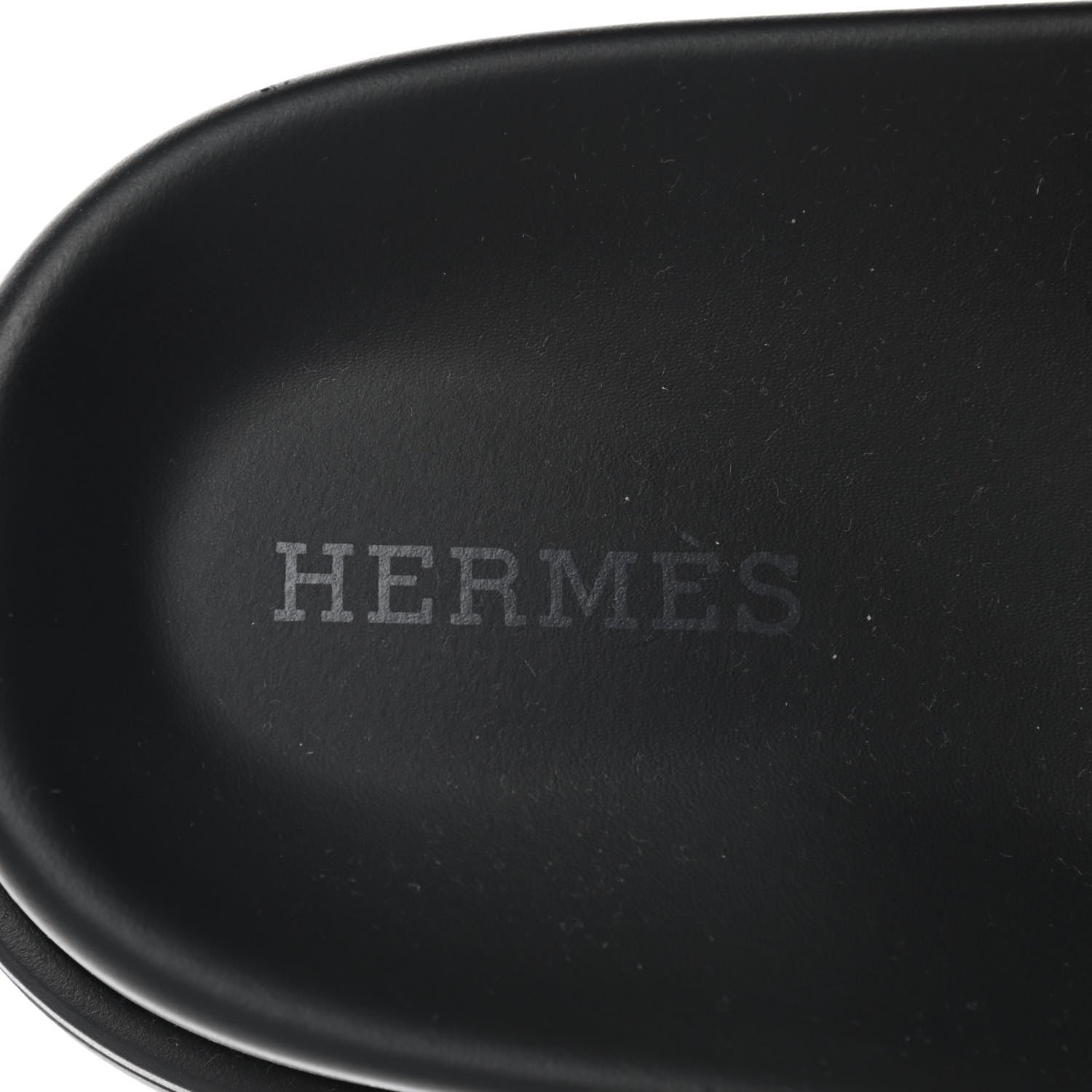 Hermes Calfskin Womens Chypre Sandals 37 Black 7 of 8