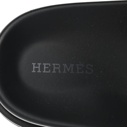 Hermes Calfskin Womens Chypre Sandals 37 Black 7 of 8