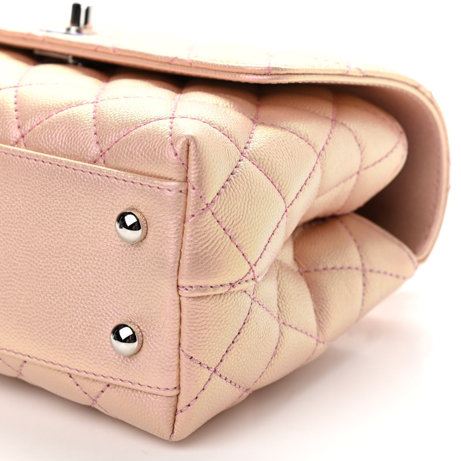 Chanel Iridescent Caviar Quilted Mini Coco Handle Flap Pink 9 of 9