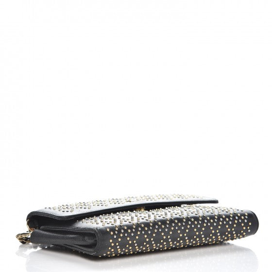 Chanel Lambskin Diamond Studded Chain Clutch Black 4 of 9