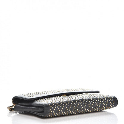 Chanel Lambskin Diamond Studded Chain Clutch Black 4 of 9