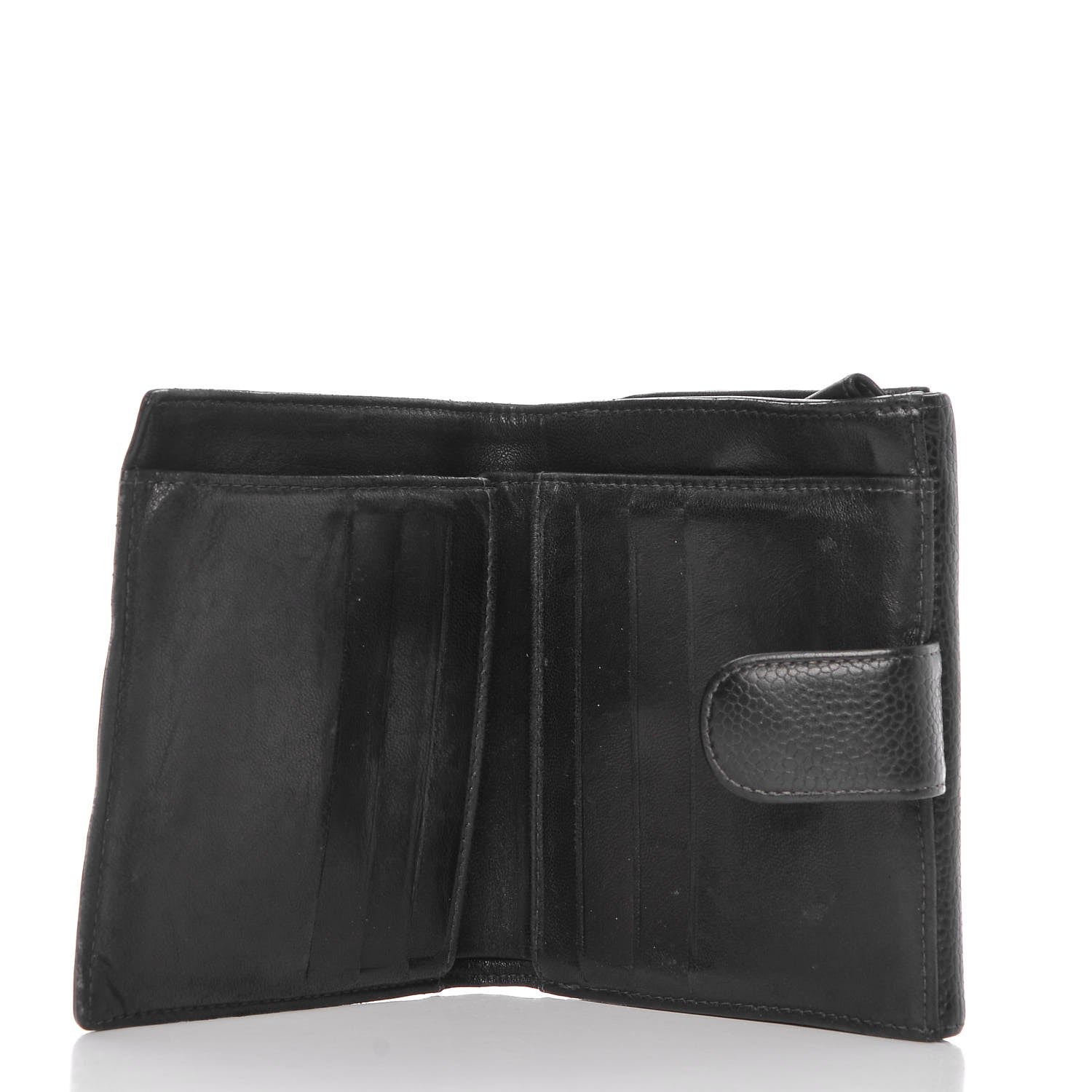 Chanel Caviar Timeless CC Compact French Wallet Black 5 of 13