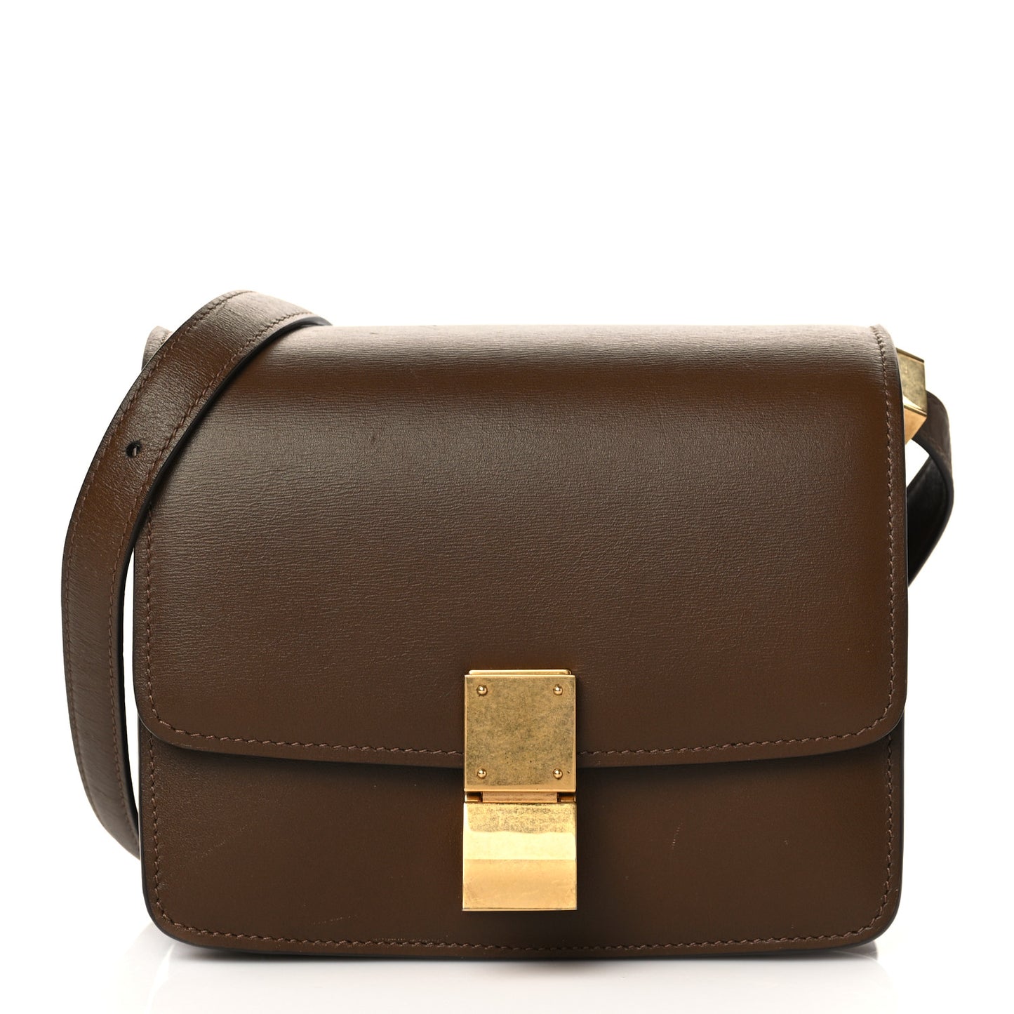 Smooth Calfskin Small Classic Box Flap Bag Camel