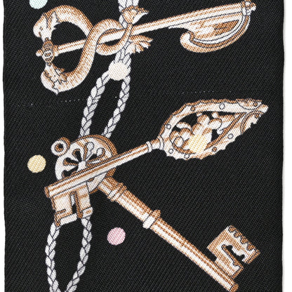 Hermes Silk Les Cles A Pois Twilly Black Beige Rose Multicolor 5 of 5