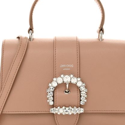 Jimmy Choo Calfskin Crystal Small Cheri Top Handle Bag Powder Pink 7 of 12