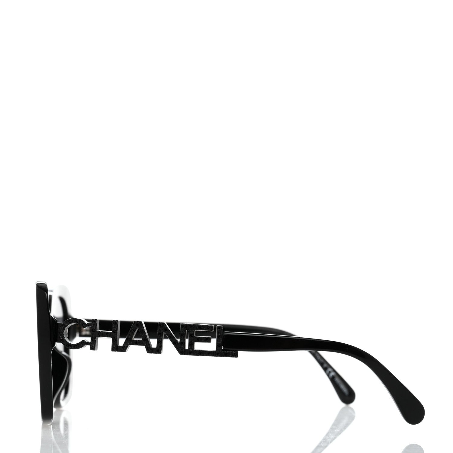 Chanel Acetate Strass Polarized Square Sunglasses 5422-B Black 3 of 9