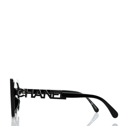 Chanel Acetate Strass Polarized Square Sunglasses 5422-B Black 3 of 9