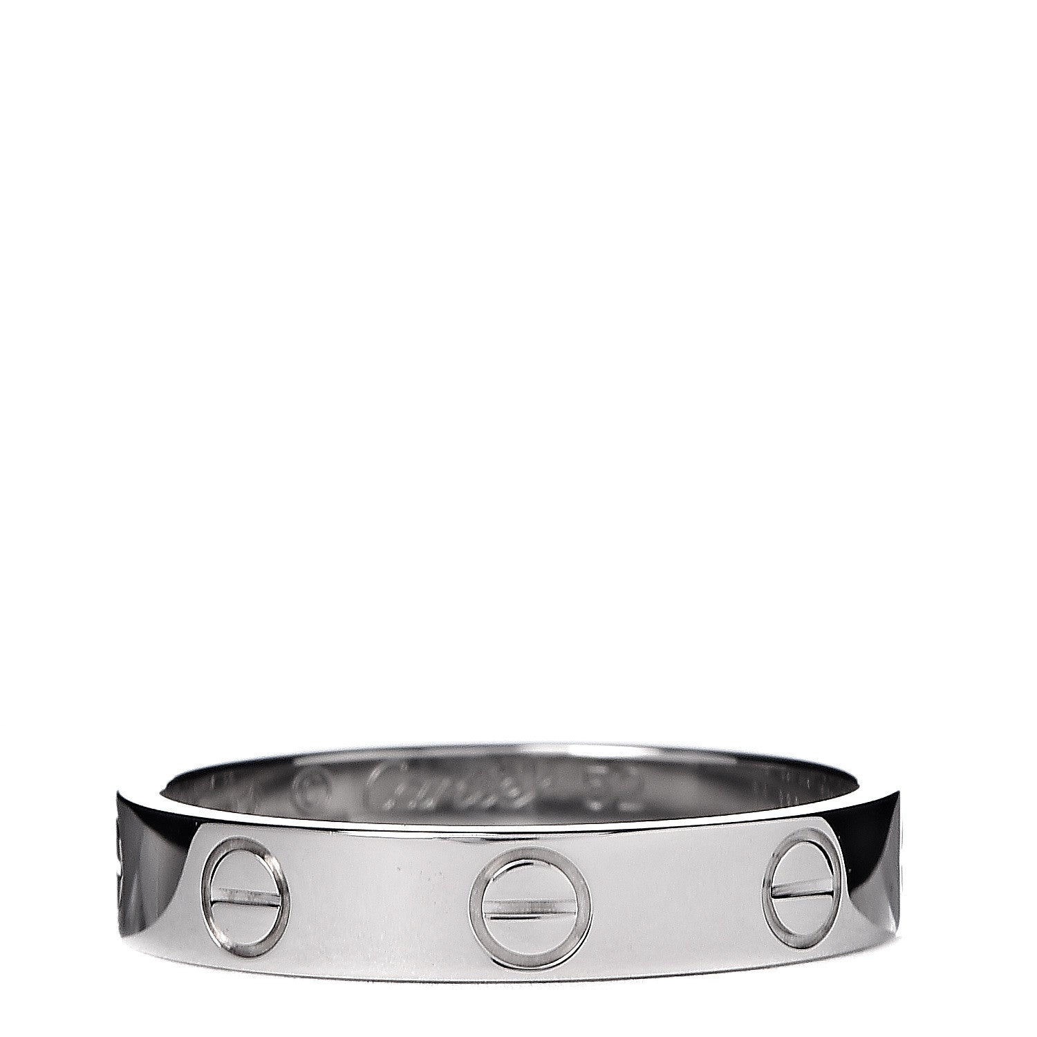Cartier 18K White Gold 3.5mm LOVE Wedding Band Ring 52 6 1 of 4