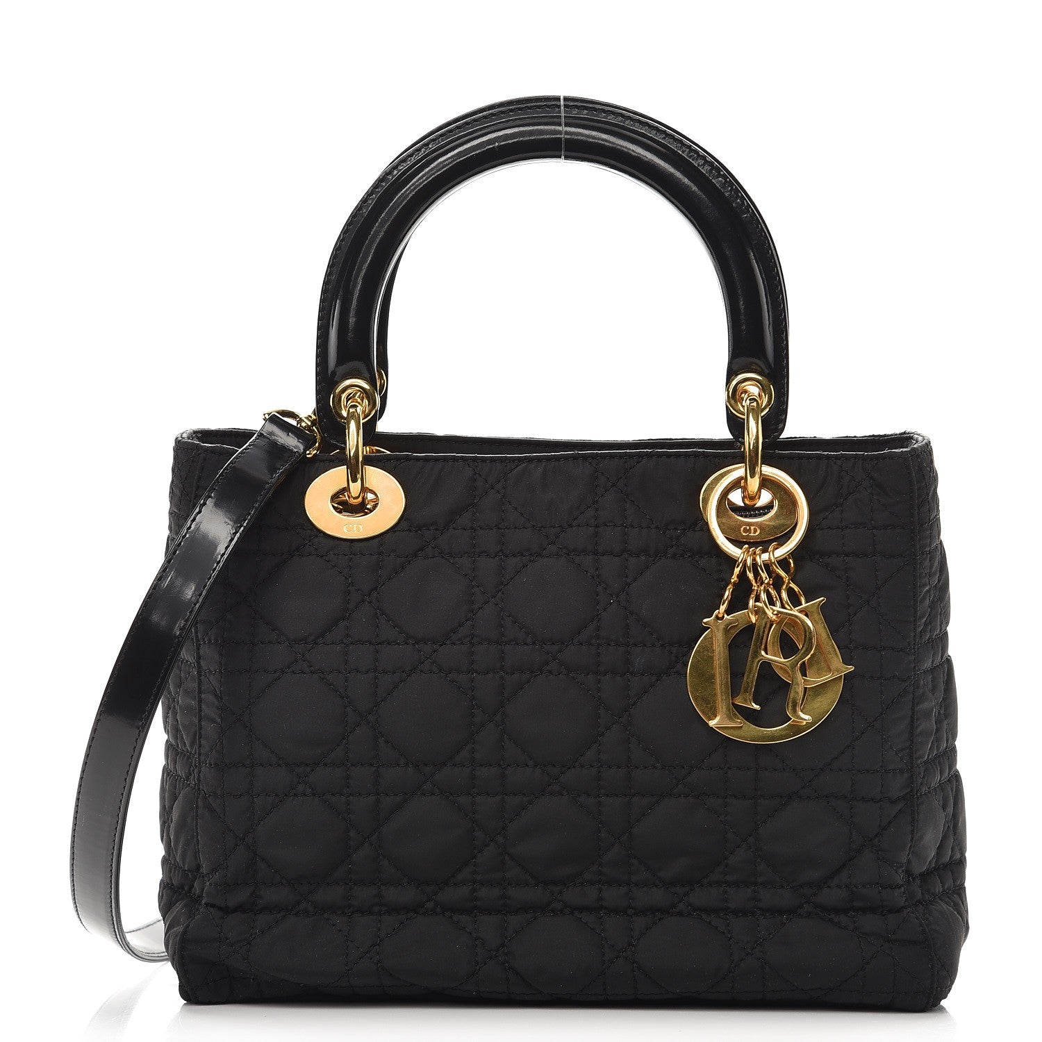 Christian Dior Nylon Cannage Medium Lady Dior Black 1 of 10