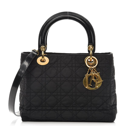 Christian Dior Nylon Cannage Medium Lady Dior Black 1 of 10