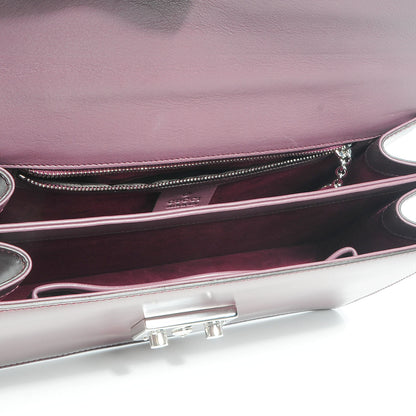 Gucci Regent Calfskin Small Lady Lock Briefcase Clutch Red Orchid 9 of 9