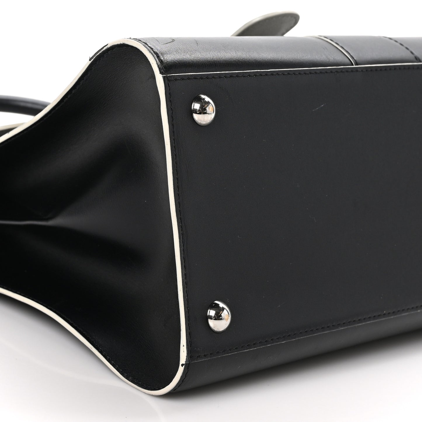 Box Calfskin MM Brillant Clouds Satchel Black Ciel