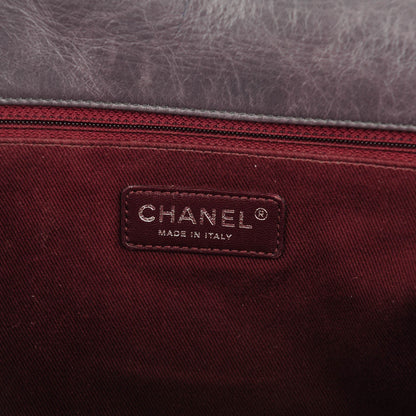 Chanel Calfskin Quilted Large CC Enchained Accordion Flap Grey 8 of 9