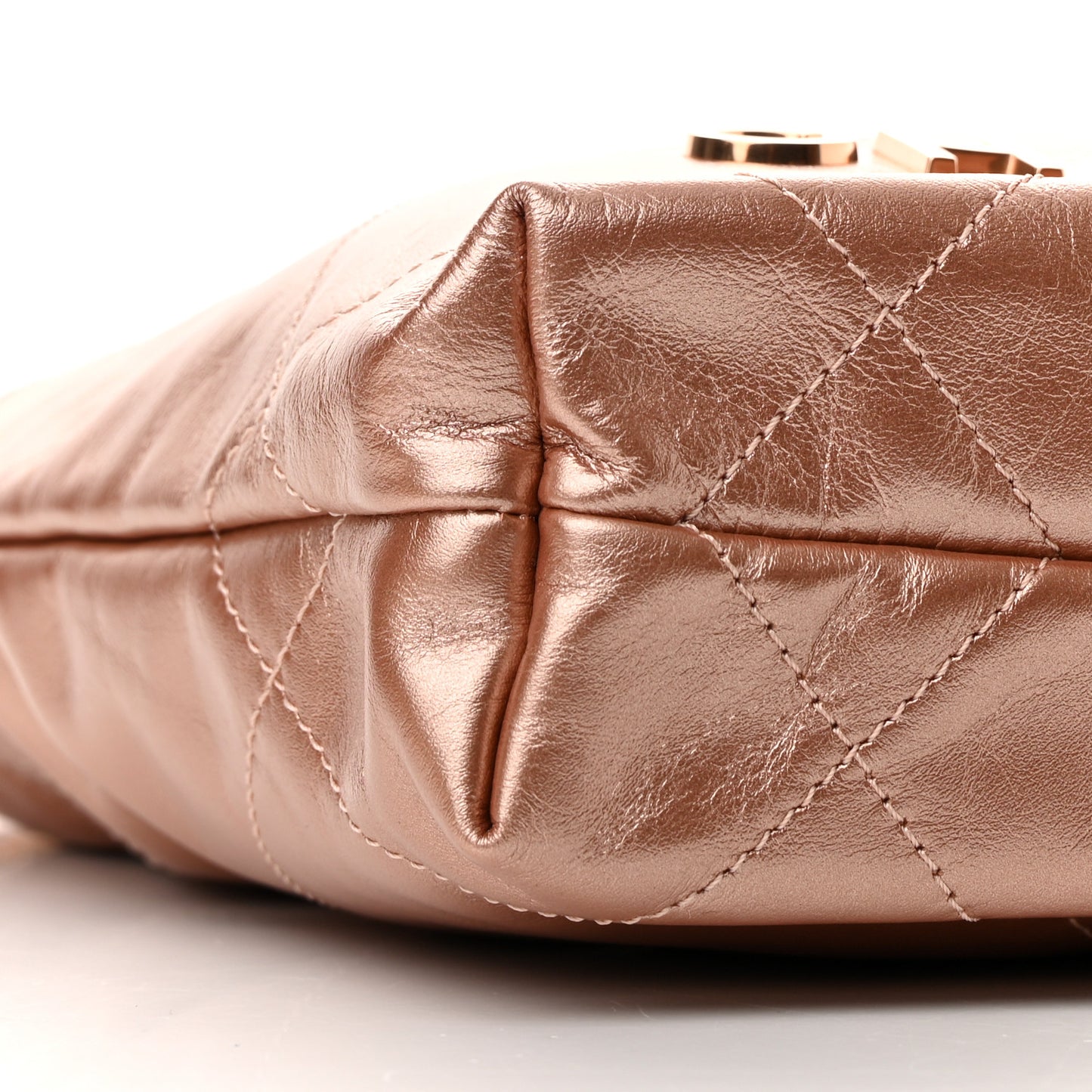 Metallic Calfskin Quilted Mini Chanel 22 Copper