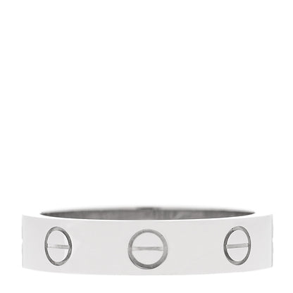Cartier 18K White Gold Diamond 4mm LOVE Wedding Band Ring 50 5.25 1 of 4