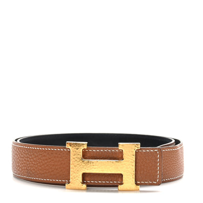 Hermes Box Togo 32mm Martelee H Belt 80 32 Black Gold 1 of 7