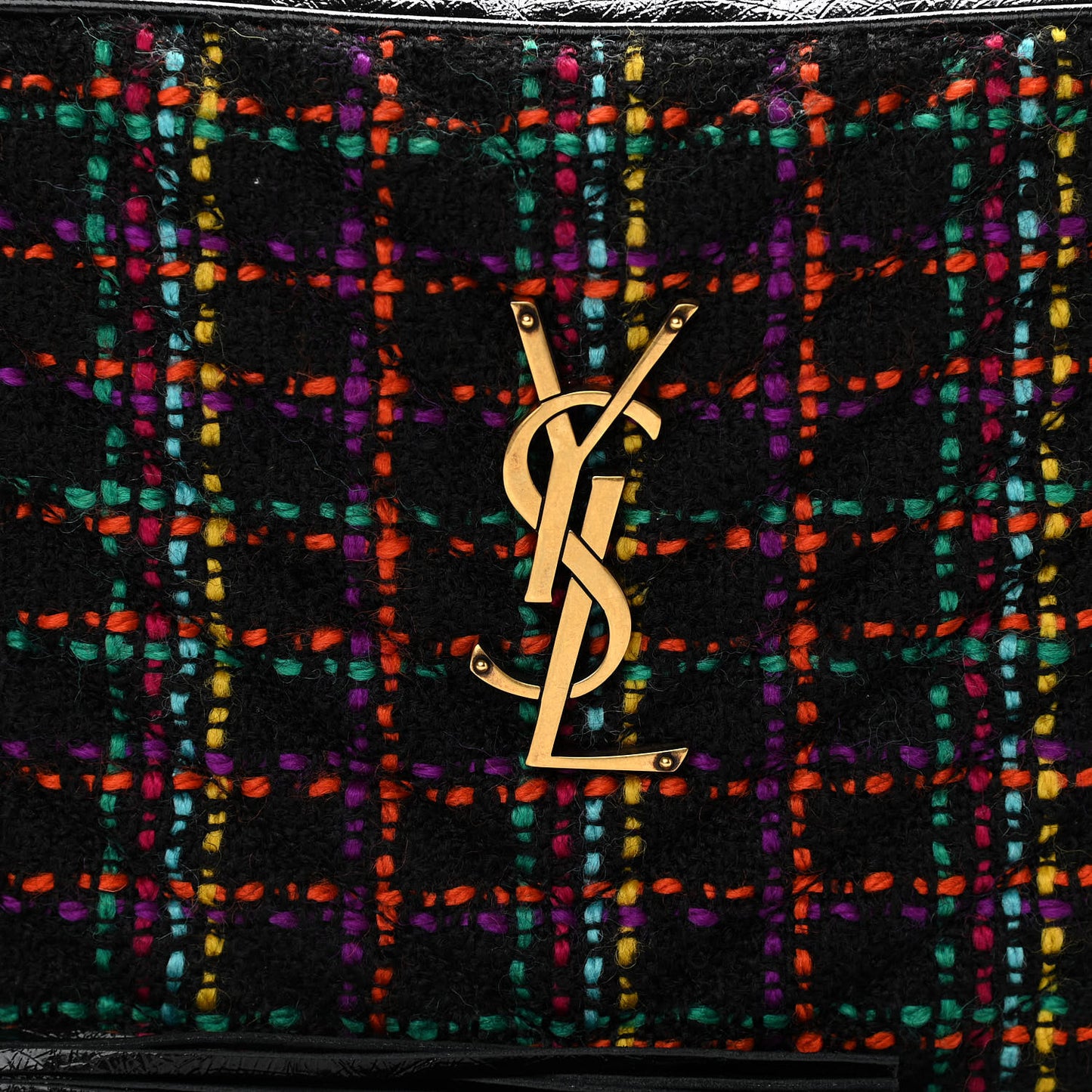 Tweed Calfskin Monogram Lou Camera Bag Black