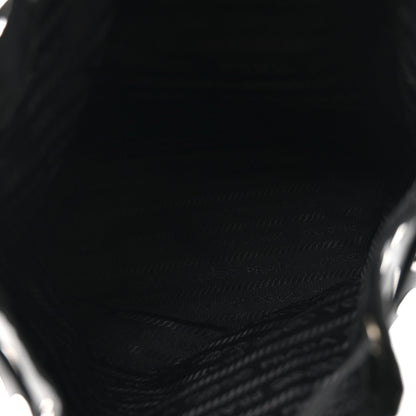 Prada Tessuto Nylon Saffiano Grommets Mini Bucket Crossbody Bag Black 5 of 11