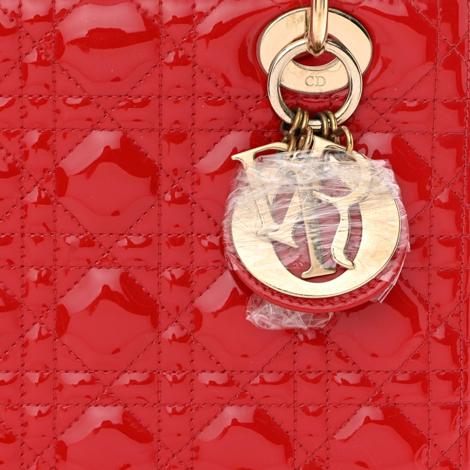 Christian Dior Patent Cannage Medium Lady Dior Red 8 of 12