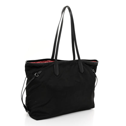Prada Tessuto Nylon Saffiano Shopping Tote Black 3 of 12