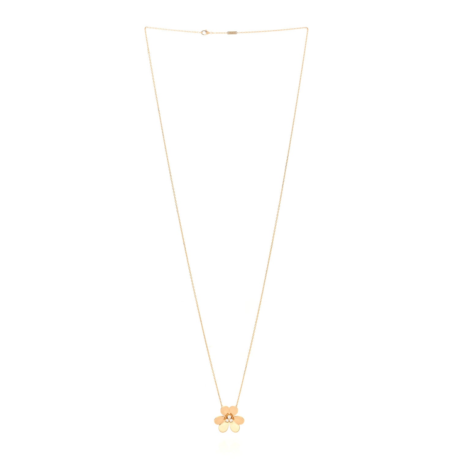 Van Cleef & Arpels 18K Yellow Gold Diamond Very Large Frivole Clip Pendant Necklace 3 of 6