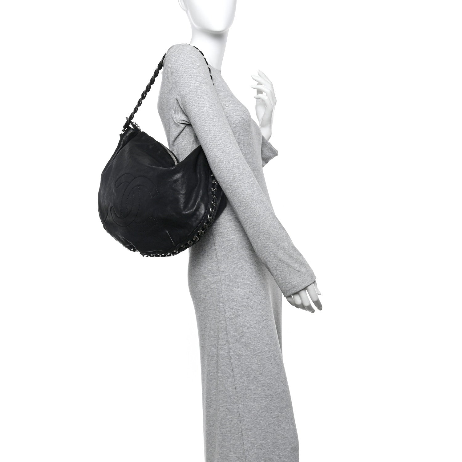 Chanel Calfskin Modern Chain Hobo Black 2 of 10