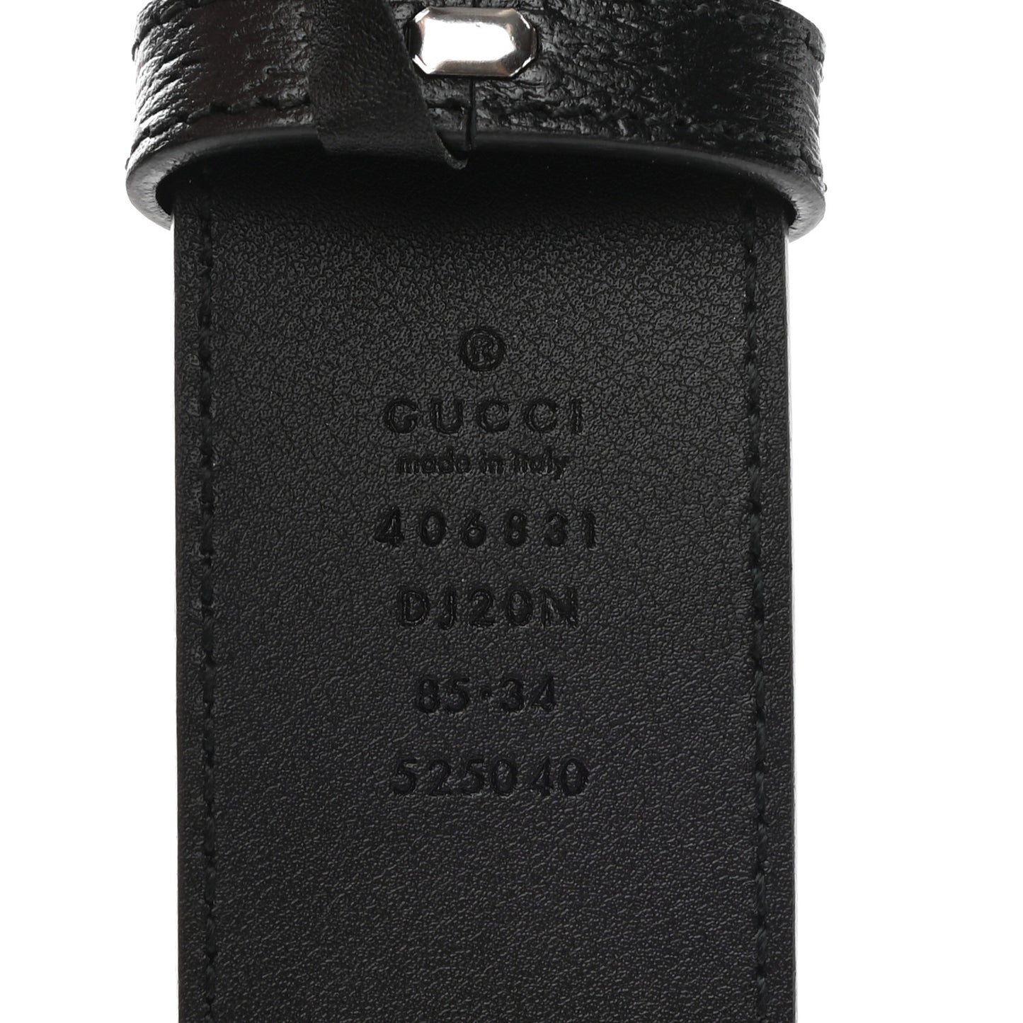 Textured Dollar Calfskin Nickel Double G 40mm Belt 85 34 Black