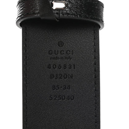 Gucci Textured Dollar Calfskin Nickel Double G 40mm Belt 85 34 Black 3 of 5