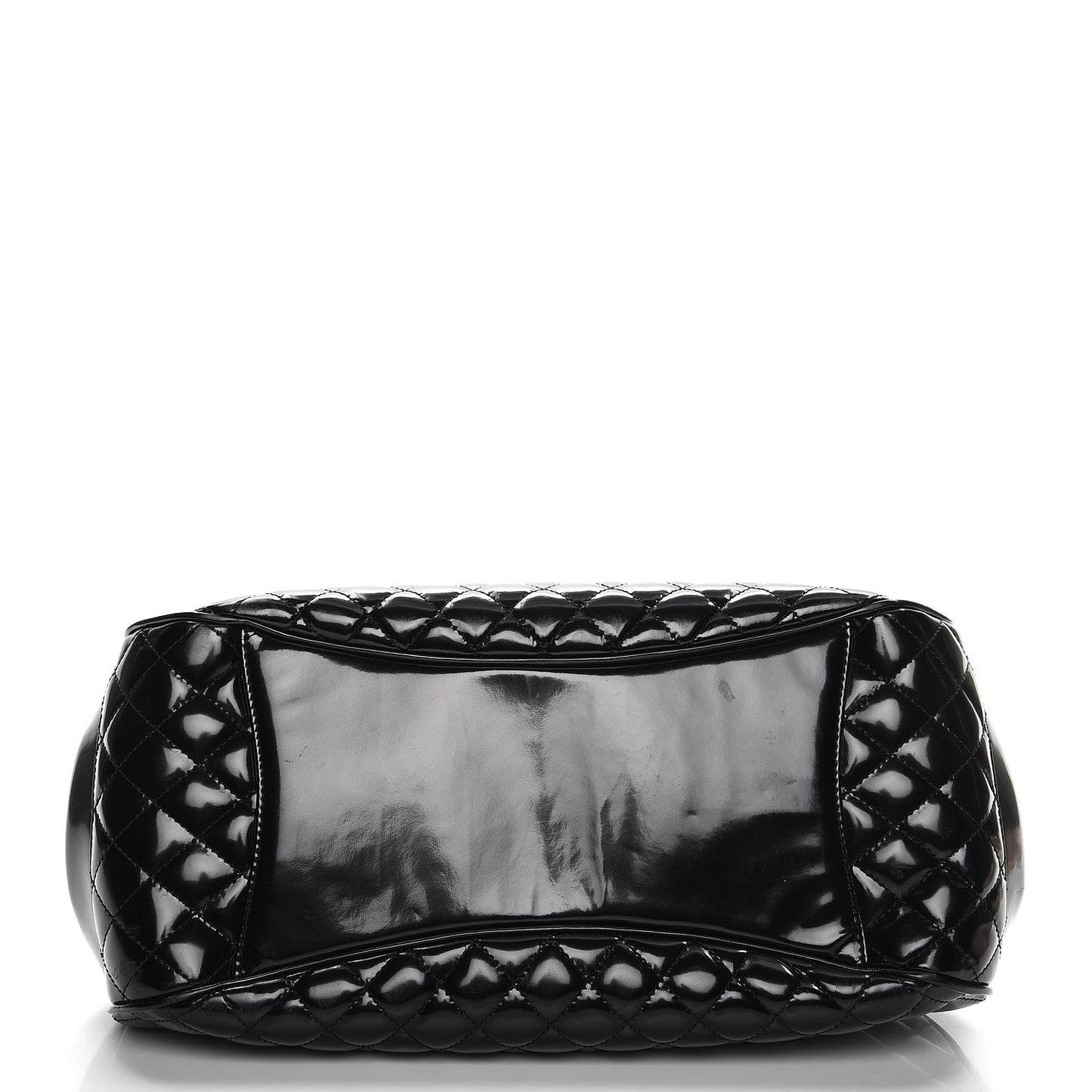 Glazed Calfskin Quilted Small Mademoiselle Frame Bag Black