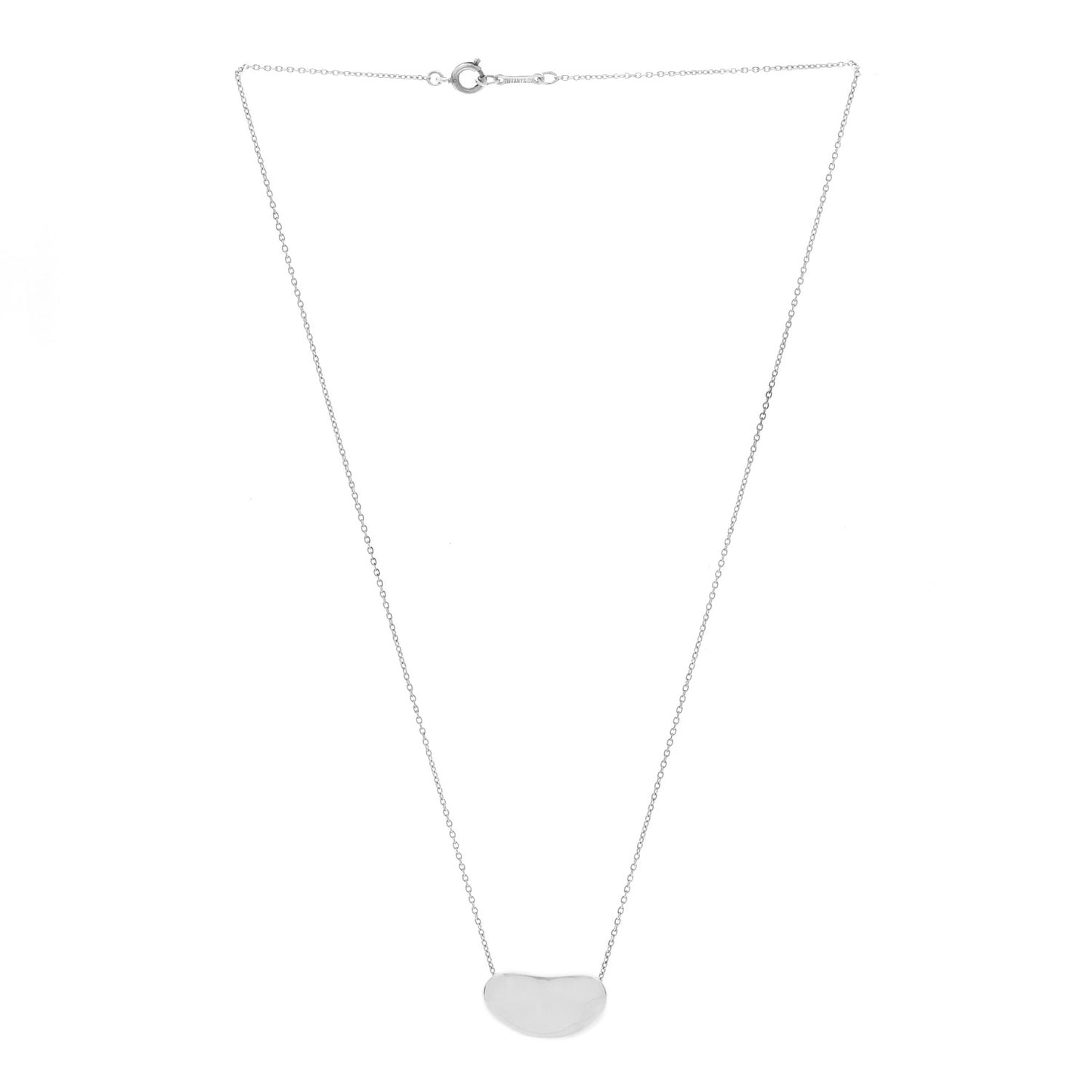 Sterling Silver 19mm Elsa Peretti Bean Pendant Necklace