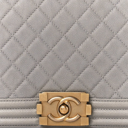 Chanel Caviar Quilted New Medium Boy Flap Grey 8 of 13