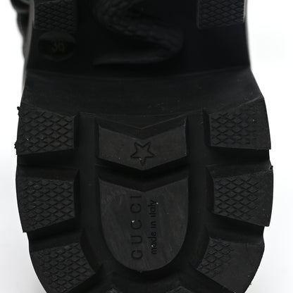Gucci Calfskin Nappa Rhombus Quilted Trip Ankle Boots 36 Black 7 of 9