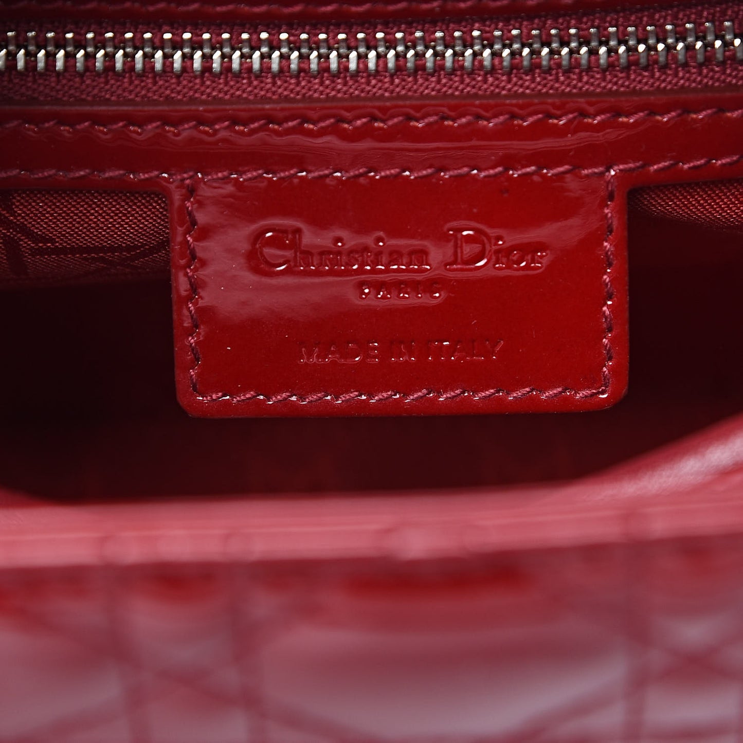 Patent Cannage Medium Lady Dior Red