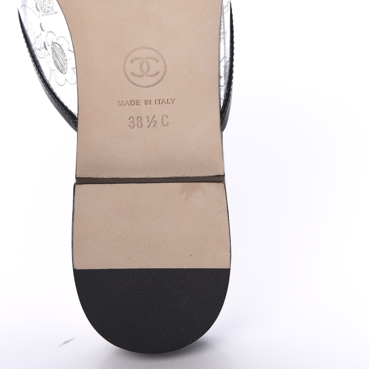 Chanel PVC Fantasy Patent CC Mules 38.5 Black 9 of 11