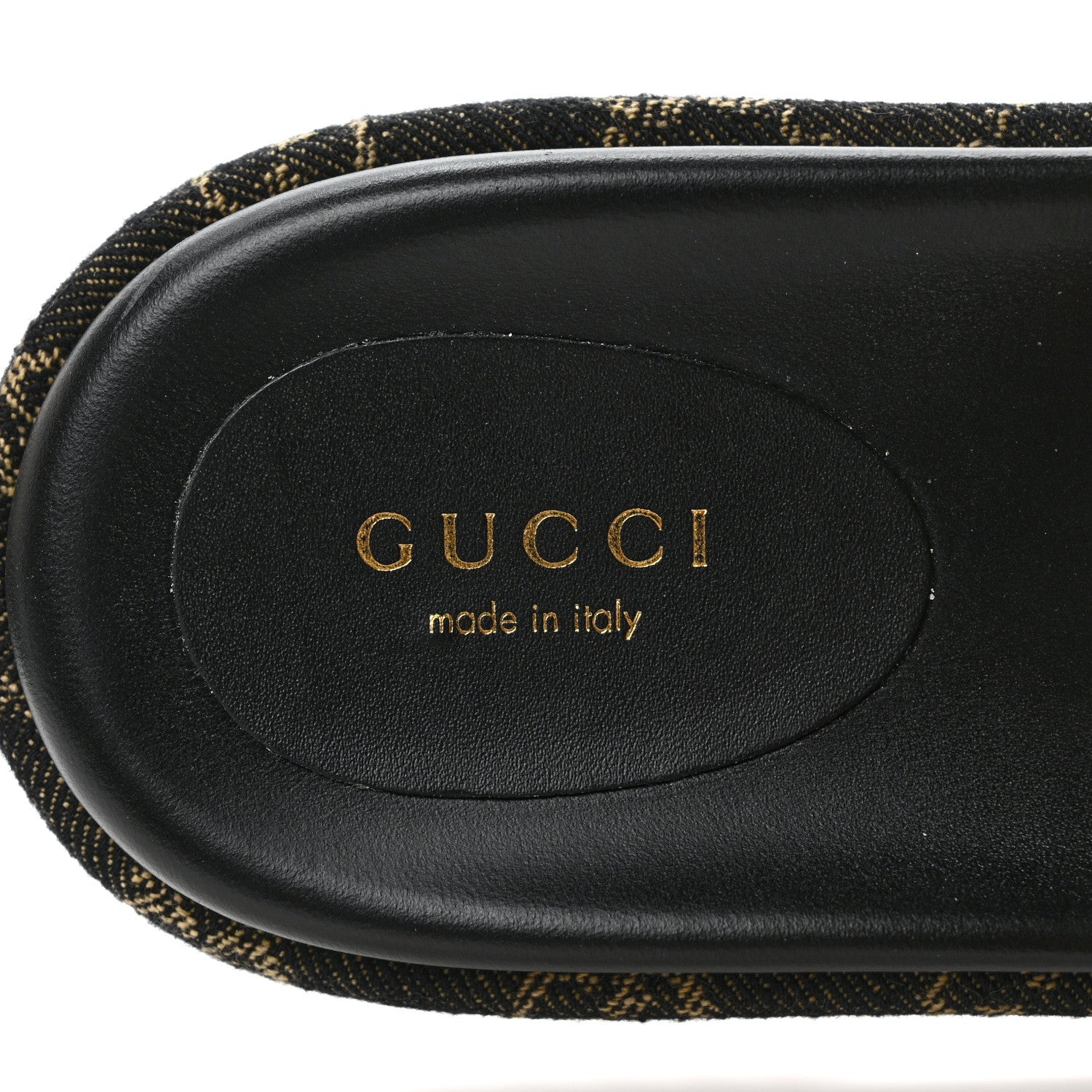Gucci Jacquard Black Denim GG Monogram Angelina Platform 55mm Slide Sandals 38 Black Ivory 5 of 9