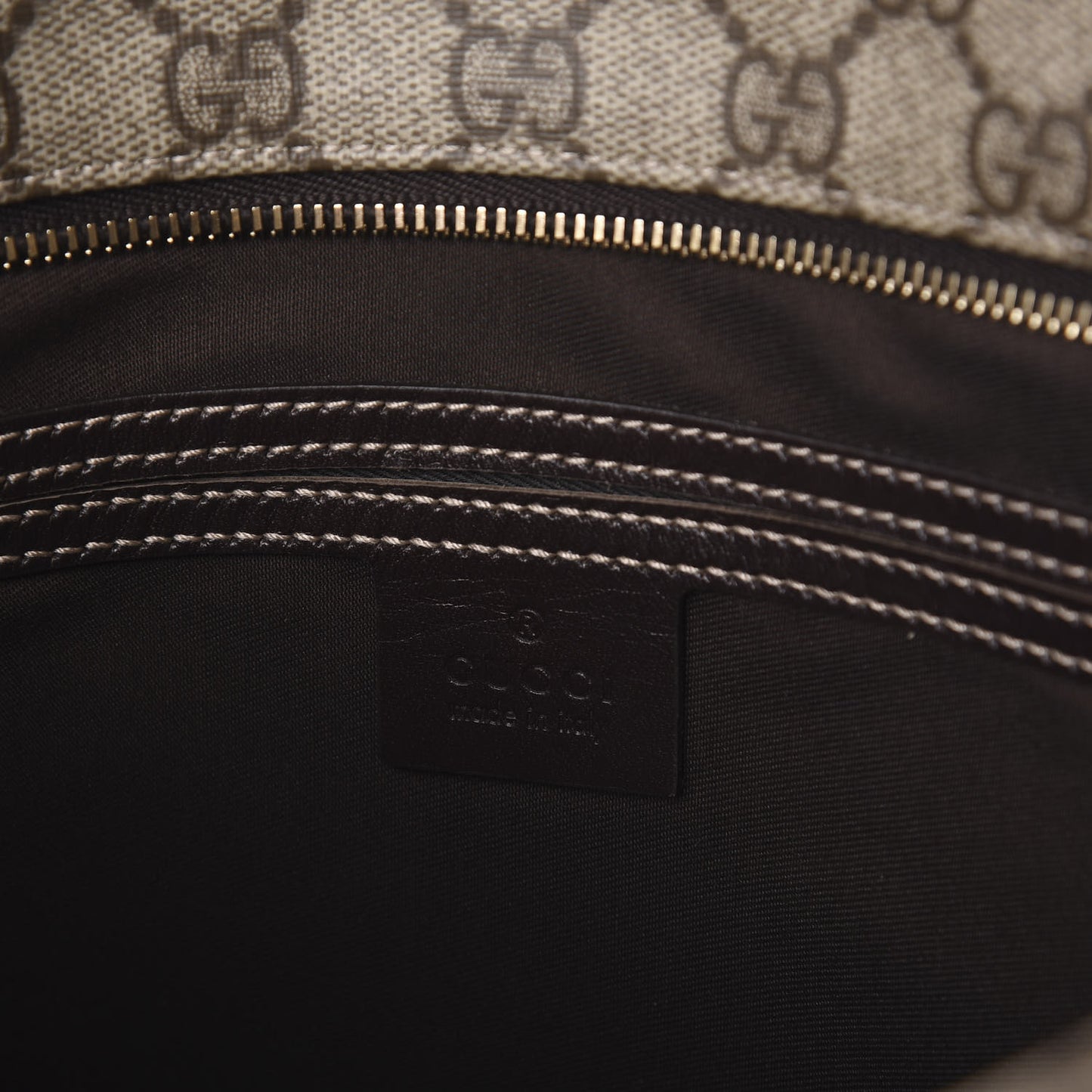 GG Supreme Monogram Medium Flat Messenger Bag Dark Brown