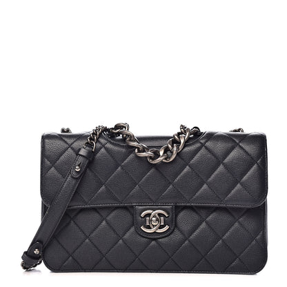 Chanel Goatskin Quilted Large Perfect Edge Flap Navy 1 of 20