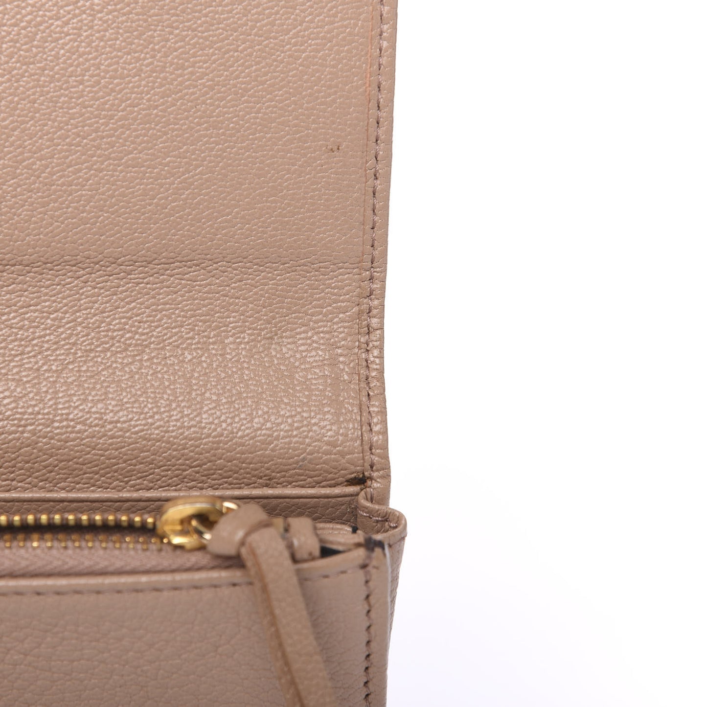 Chevre Gold Metallic Edge Hardware Money Wallet Rose de Sables