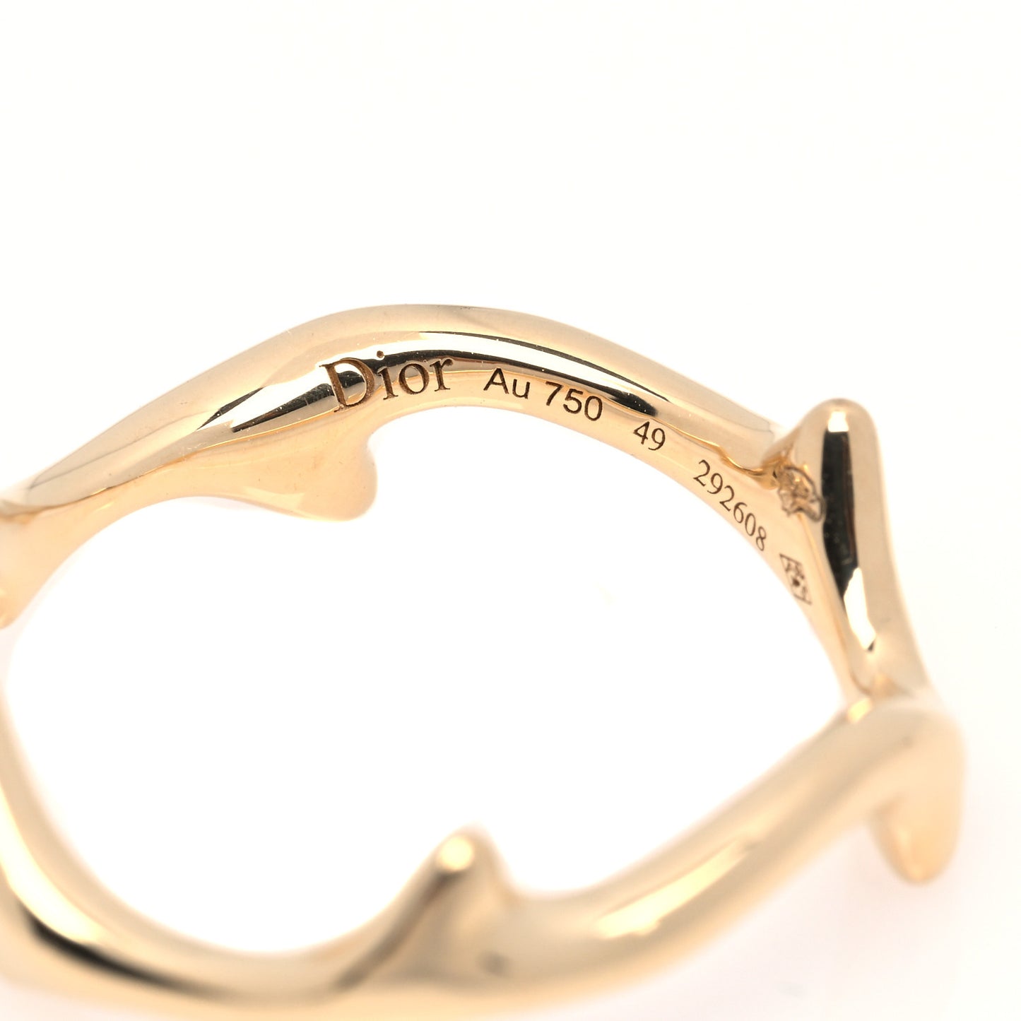 18K Yellow Gold Bois de Rose Ring 49 5