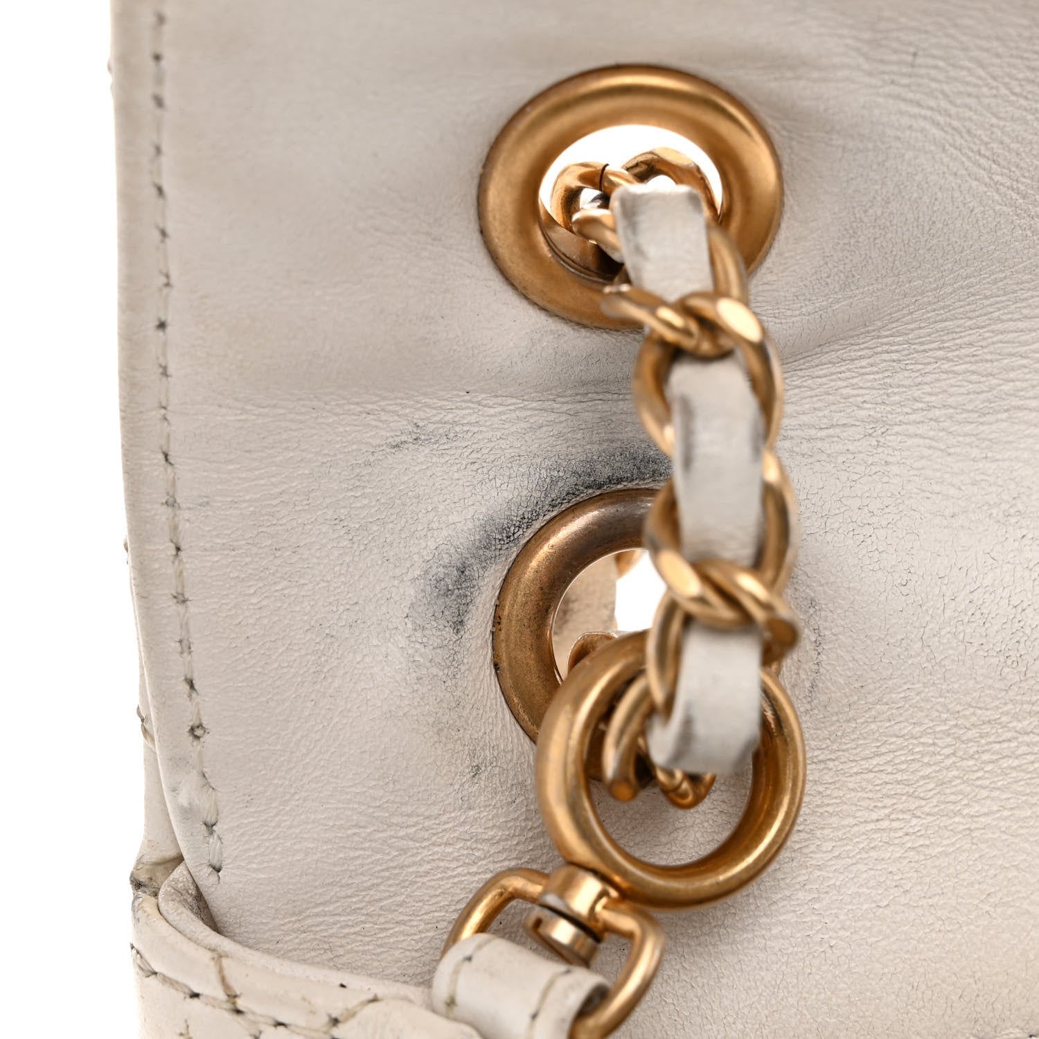 Chanel Calfskin Quilted Small Enchained Flap White 12 of 17