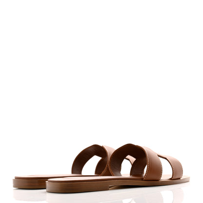 Hermes Box Calfskin Oran Sandals 39 Gold 4 of 10
