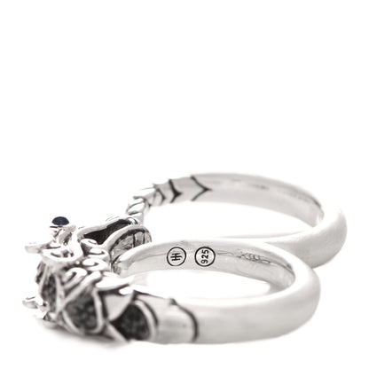 John Hardy Sterling Silver Black Spinel Blue Sapphire Sapphire Naga Dragon Two Finger Ring 57 8 6 of 6