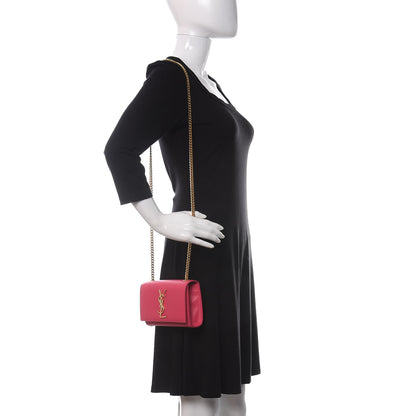 Saint Laurent Grain De Poudre Small Monogram Kate Satchel Bubblegum 2 of 9