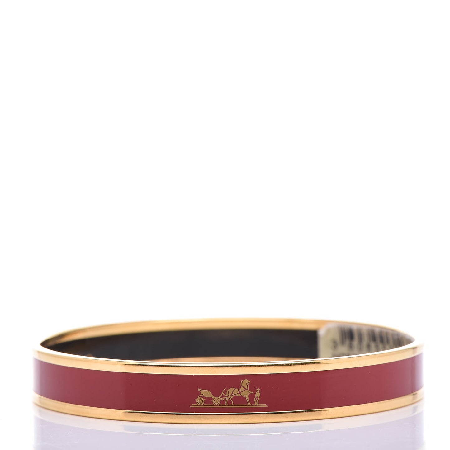 Enamel Printed Narrow Caleche Bracelet 70 Rouge H