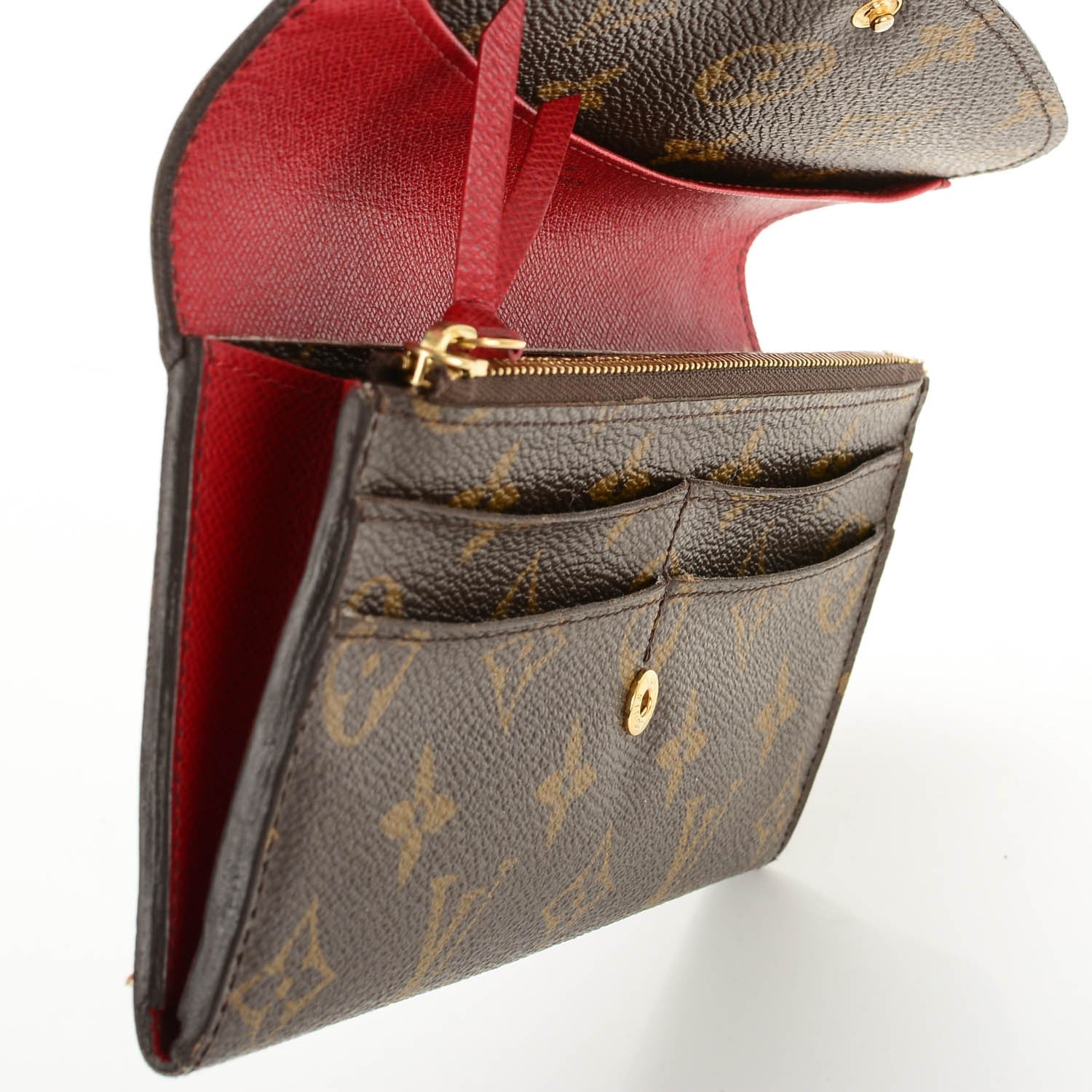 Louis Vuitton Monogram Emilie Wallet Red 8 of 9