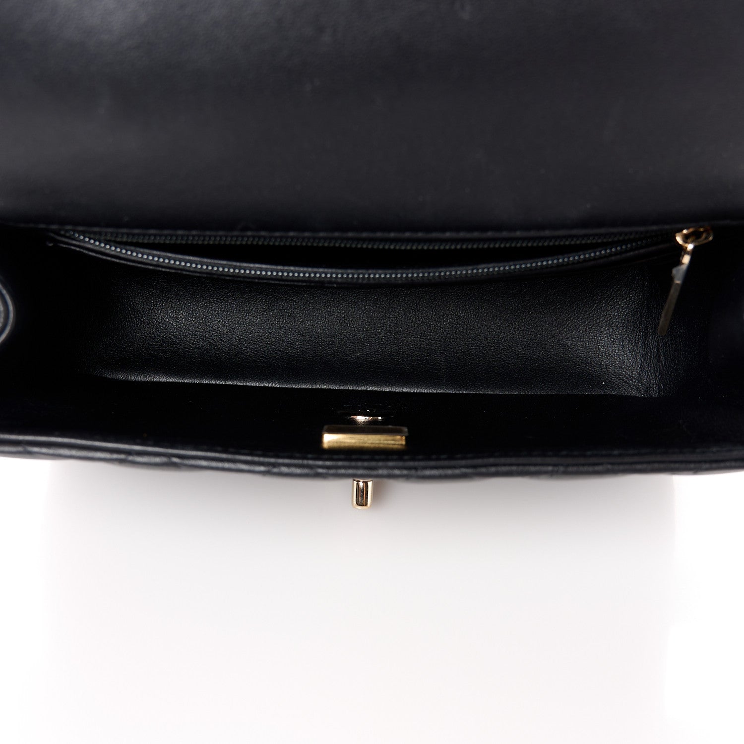 Chanel Lambskin Quilted Mini Top Handle Rectangular Flap Black 5 of 12