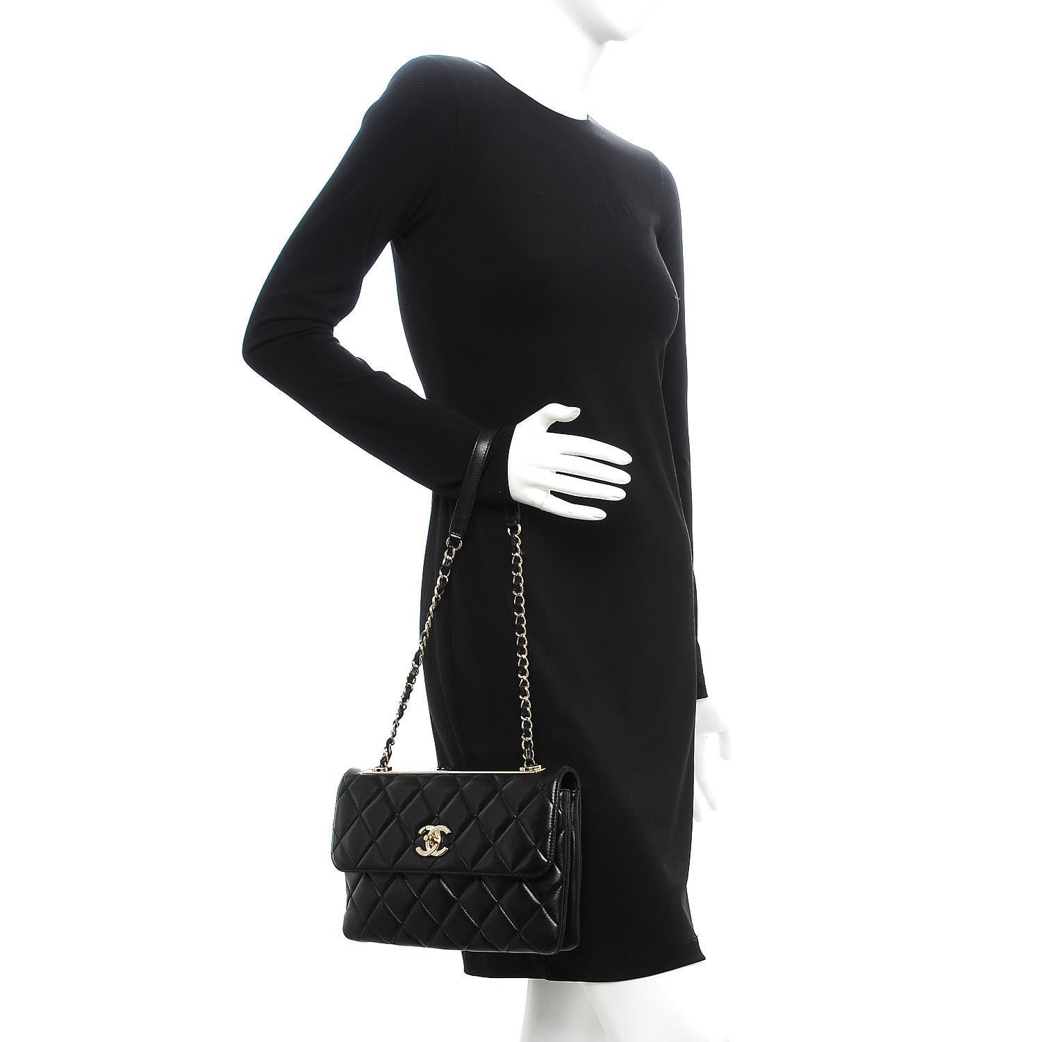 Chanel Lambskin Quilted Medium Trendy CC Flap Black 2 of 11